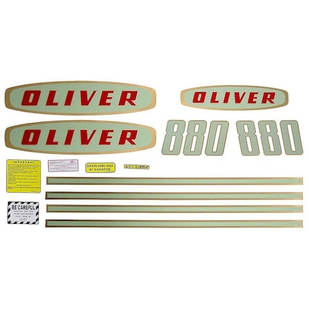 Aftermarket DEC183 Mylar Decal Set, Fits Oliver Early 880 Gas DEC183-STR